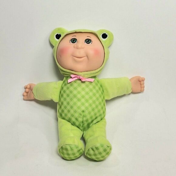 CABBAGE  PATCH Cutie Doll Soft Girl With Frog Costume Green Eyes 10" - Picture 1 of 9